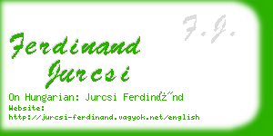 ferdinand jurcsi business card